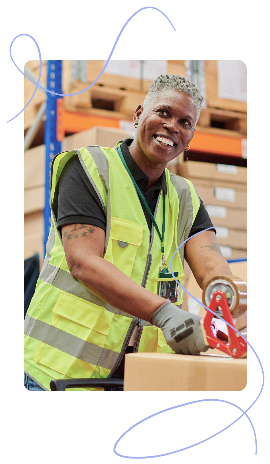 A man working in a warehouse